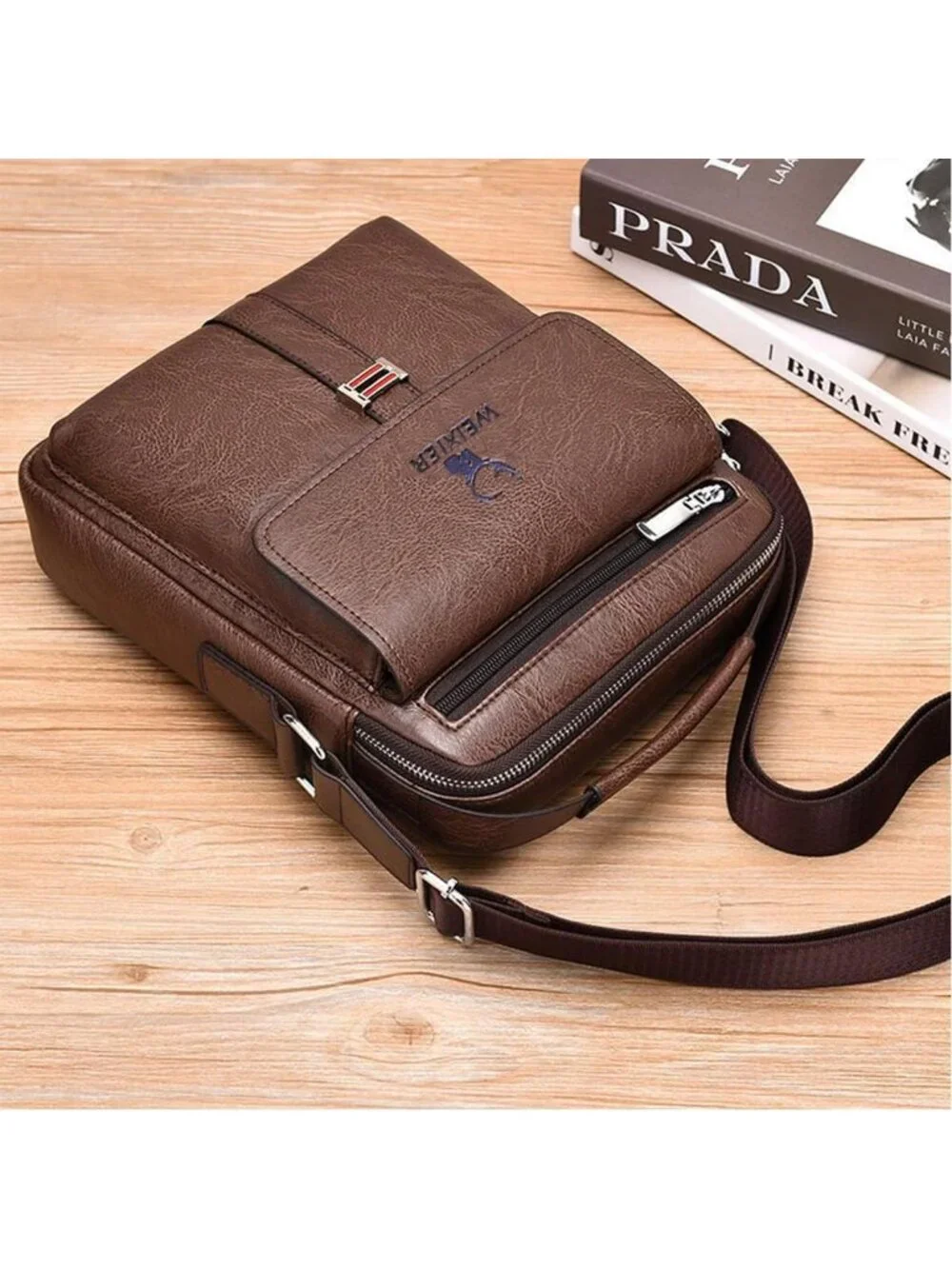 Vintage PU Leather Messenger Bag for Men - Small Crossbody Shoulder Satchel